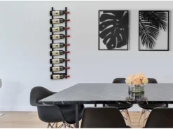 Casier à Vin Mural 9 Bouteilles - L.19 X H.92 Cm - Métal - Noir - ROUTAL