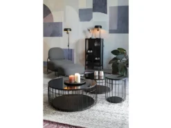 ROB - Meuble Bar En Fer Noir Et Vitrine En Verre Trempé -Herman Miller Magasin accessoire et rangement cuisine 10587533