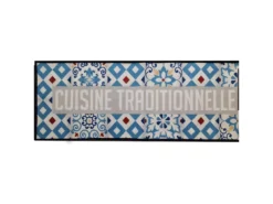 Grand Tapis De Cuisine Carreaux De Ciment 45 X 130 Cm