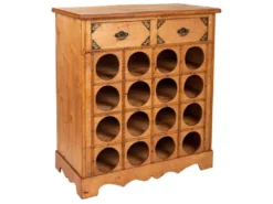 Porte-bouteilles En Bois Avec 2 Tiroirs Brun 63x31x69,5 Cm (63x31x69,5 Cm)