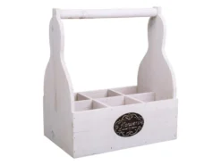 Panier à Pot En Bois Blanc 26x17,5x10/30 Cm