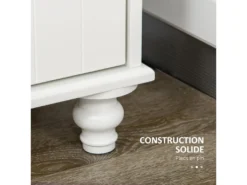 Buffet 2 Portes Casier 9 Bouteilles Intégré Piètement Bois De Pin MDF Panneaux Blanc -Herman Miller Magasin accessoire et rangement cuisine 12446111