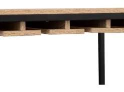Meuble Bar, Porte-bouteilles En Aggloméré Naturel Avec Pieds En Métal Noir - Longueur 60 X Profondeur 30 X Hauteur 160 Cm -Herman Miller Magasin accessoire et rangement cuisine 12495397