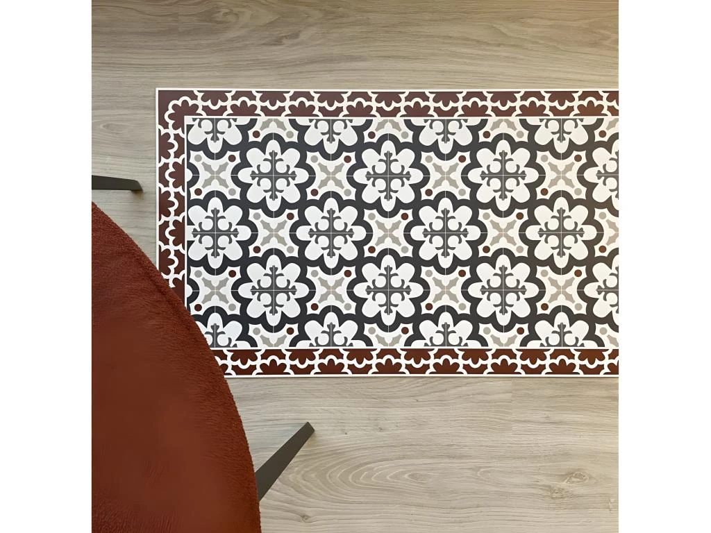 Tapis Vinyle Large L120xH200cm - Cassandre Terracotta - Vinyle 1 Tapis Vinyle Large L120xH200cm - Cassandre Terracotta - Vinyle