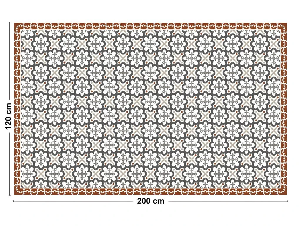 Tapis Vinyle Large L120xH200cm - Cassandre Terracotta - Vinyle 4 Tapis Vinyle Large L120xH200cm - Cassandre Terracotta - Vinyle – Image 4