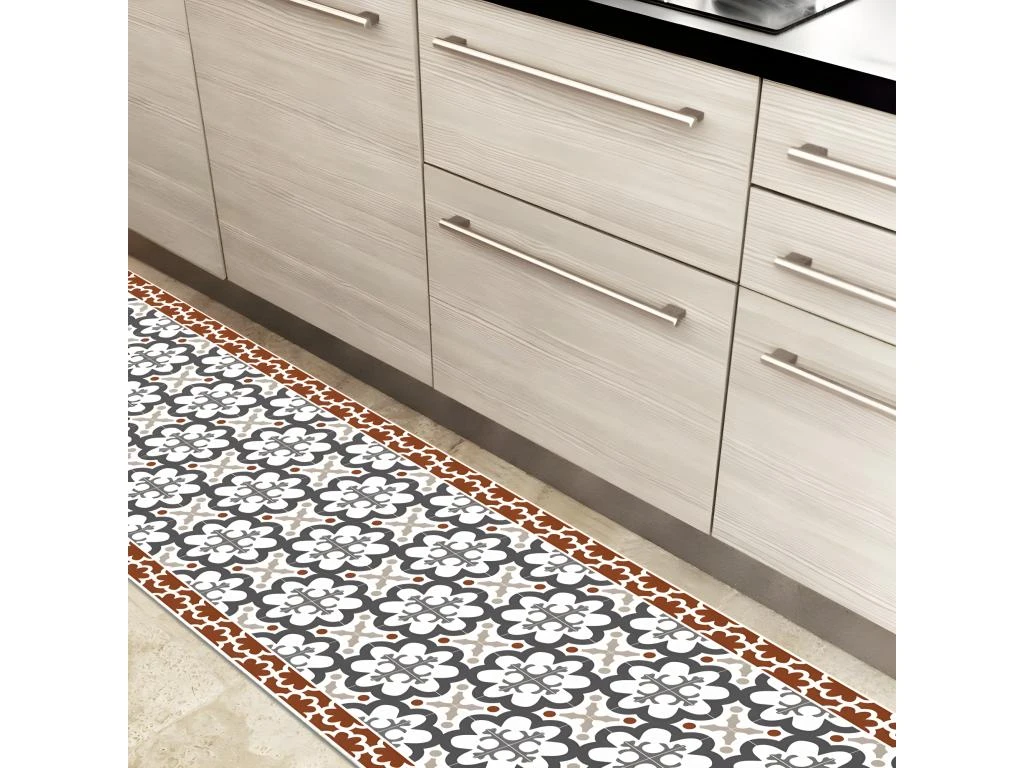 Tapis Vinyle Large L120xH200cm - Cassandre Terracotta - Vinyle 5 Tapis Vinyle Large L120xH200cm - Cassandre Terracotta - Vinyle – Image 5