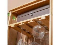 Meuble Range Bouteilles Et Verres Bambou Style Naturel - 16 Bouteilles, 9 Verres - Dim. 47L X 29l X 99H Cm -Herman Miller Magasin accessoire et rangement cuisine 13602247