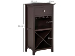 Casier à Vin Design Industriel étagère à Bouteilles 12 Bouteilles Support Verres à Vin Intégré MDF Brun Foncé -Herman Miller Magasin accessoire et rangement cuisine 13602273