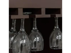 Casier à Vin Design Industriel étagère à Bouteilles 12 Bouteilles Support Verres à Vin Intégré MDF Brun Foncé -Herman Miller Magasin accessoire et rangement cuisine 13602275