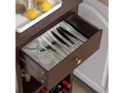 Casier à Vin Design Industriel étagère à Bouteilles 12 Bouteilles Support Verres à Vin Intégré MDF Brun Foncé -Herman Miller Magasin accessoire et rangement cuisine 13602277