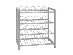 Porte Bouteilles 4 Niveaux "Akena" 60cm Argent