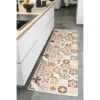 Tapis De Cuisine - Orange - Carreaux De Ciment - 80x300cm