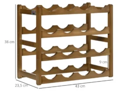 Étagère à Bouteilles Casier à Vin Range Bouteilles Horizontal 4 Niv. 16 Bouteilles Max. Bois De Bambou -Herman Miller Magasin accessoire et rangement cuisine 17554829