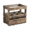 Caisse 6 Bouteilles En Bois Vieilli 33 X 21 X 29 Cm