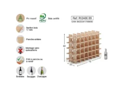 Casier à Bouteilles En Pin Massif Brut 24 Bouteilles -Herman Miller Magasin accessoire et rangement cuisine 18075925