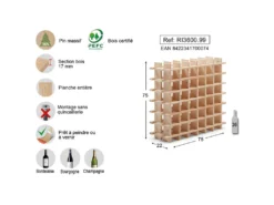 Casier à Bouteilles En Pin Massif Brut 36 Bouteilles -Herman Miller Magasin accessoire et rangement cuisine 18075955