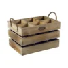 Rangement 6 Bouteilles En Bois Vieilli 32 X 22 X 20-26 Cm