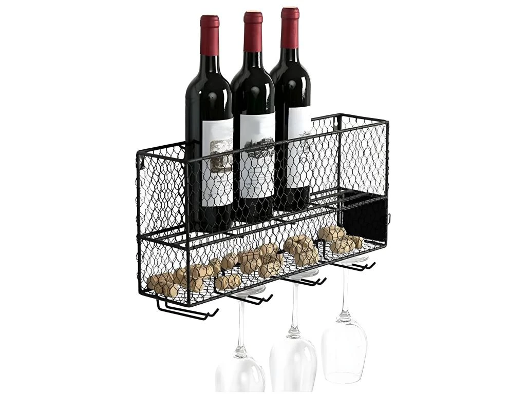 Mini Bar à Vin à Suspendre En Métal Ajouré 1 Mini Bar à Vin à Suspendre En Métal Ajouré
