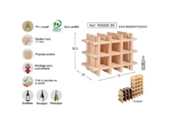 Casier à Bouteilles En Pin Massif Brut 9 Bouteilles -Herman Miller Magasin accessoire et rangement cuisine 18076033