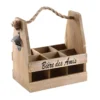 Porte 6 Bouteilles De Bières En Bois Avec Décapsuleur 26 X 17 X 28 Cm