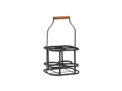 Panier 4 Bouteilles En Métal Carré 22 X 22 X 38 Cm