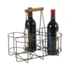 Panier 6 Bouteilles En Métal Vieilli 33 X 23 X 31 Cm