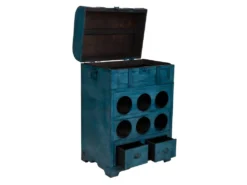 Coffre à 6 Bouteilles Bleu 41x30x64 Cm -Herman Miller Magasin accessoire et rangement cuisine 18369407