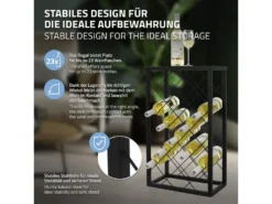 Casier à Vin 23 Bouteilles Porte-verres De Bar Armoire à Vin Noir 40x22x68 Cm -Herman Miller Magasin accessoire et rangement cuisine 19961147