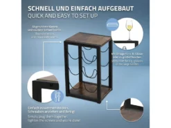 Casier à Vin 6 Bouteilles Porte-verres De Bar Armoire à Vin Noir 24x21x37,5 Cm -Herman Miller Magasin accessoire et rangement cuisine 19961179