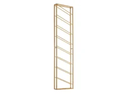 Casier à Vin Mural Métal Doré 36x150x8cm Étagère Porte-bouteilles Étroit