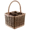 Porte-bouteilles En Osier Brut Carré 4 Bouteilles 25 X 25 X 20 Cm