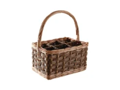 Porte-bouteilles En Osier Brut Rectangulaire 6 Bouteilles 35 X 24 X 20 Cm