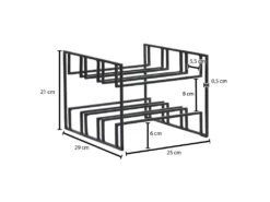 Porte-Bouteilles De Vin 6 Bouteilles 29x21x25cm Casier à Vin Métal Noir -Herman Miller Magasin accessoire et rangement cuisine 22937155