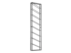 Casier à Vin Mural Métal Noir 36x150x8cm Étagère Porte-bouteilles Étroit