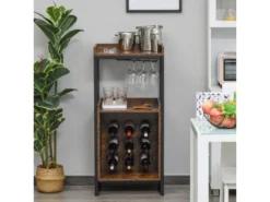 Casier à Vin Design Industriel étagère à Bouteilles 9 Bouteilles Support Verres à Vin Intégré Métal Noir Aspect Vieux Bois Veinage 8 Casier à Vin Design Industriel étagère à Bouteilles 9 Bouteilles Support Verres à Vin Intégré Métal Noir Aspect Vieux Bois Veinage -Herman Miller Magasin accessoire et rangement cuisine 8844359