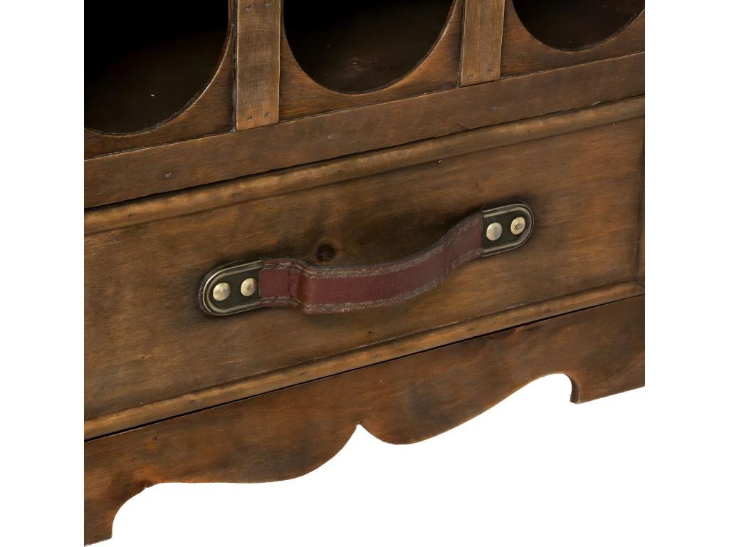 Coffre Mini Bar Rétro En Bois 6 Cases à Bouteilles H 58.5 Cm 5 Coffre Mini Bar Rétro En Bois 6 Cases à Bouteilles H 58.5 Cm – Image 5