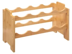 Range Bouteilles En Bambou Capacité 8 Bouteilles Rack Superposable