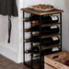Porte Bouteilles Coloris Noir En Bois / Métal - Longueur 30 X Profondeur 30 X Hauteur 59,50 Cm