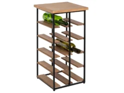 Porte Bouteilles Coloris Noir En Bois / Métal - Longueur 30 X Profondeur 30 X Hauteur 59,50 Cm -Herman Miller Magasin accessoire et rangement cuisine 9450017