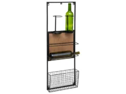 Étagère Murale Porte Bouteilles En Bois Et Métal Noir H 90 Cm -Herman Miller Magasin accessoire et rangement cuisine 9450073