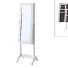 Armoire à Bijoux Miroir Psyché En MDF Et Bois De Sapin BERENICE - L.30 X H.120 Cm - Blanc