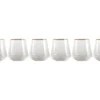 Lot De 6 Verres à Eau Striés Style Art Déco 48 Cl CELEBRATION - Verre - D. 9,5 Cm - Liseré Doré