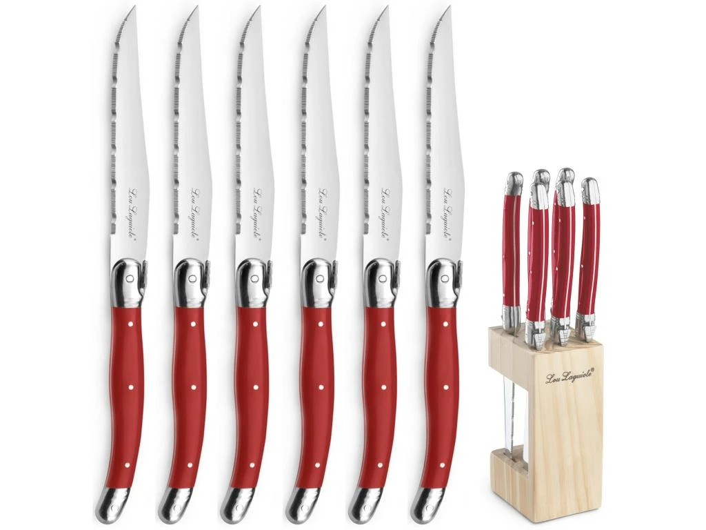 Tradition - Bloc 6 Couteaux Steak Rouge 1 Tradition - Bloc 6 Couteaux Steak Rouge