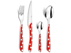 Eclat Pois - Ménagère 24 Pièces Rouge