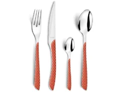 Eclat Geo Rouge & Blanc - Ménagère 24 Pièces