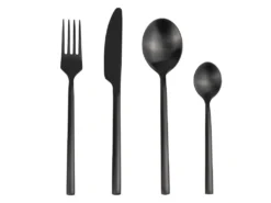 Ménagère 16 Pièces En Acier Inoxydable - Noir Mat - ALMUNIA