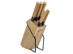 Bloc Couteaux 5 Pièces Bambou Secret De Gourmet