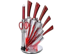 Ensemble Couteaux 7 Pièces + Support Pliant Et Pivotant à 360° Rouge Royalty Line