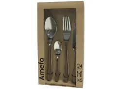 Eclat Nature - Ménagère 24 Pièces Bois Foncé -Herman Miller Magasin couvert 14463295