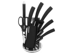 Ensemble De 8 Couteaux Avec Support En Acrylique-Noir